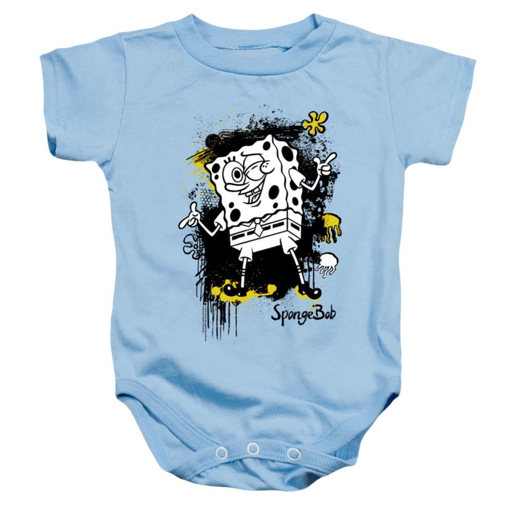 Spongebob Squarepants Ink Splatter Infant's Cotton SS Snapsuit