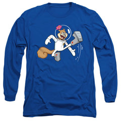 Spongebob Squarepants Karate Sandy Men's 18/1 Cotton Long-Sleeve T-Shirt