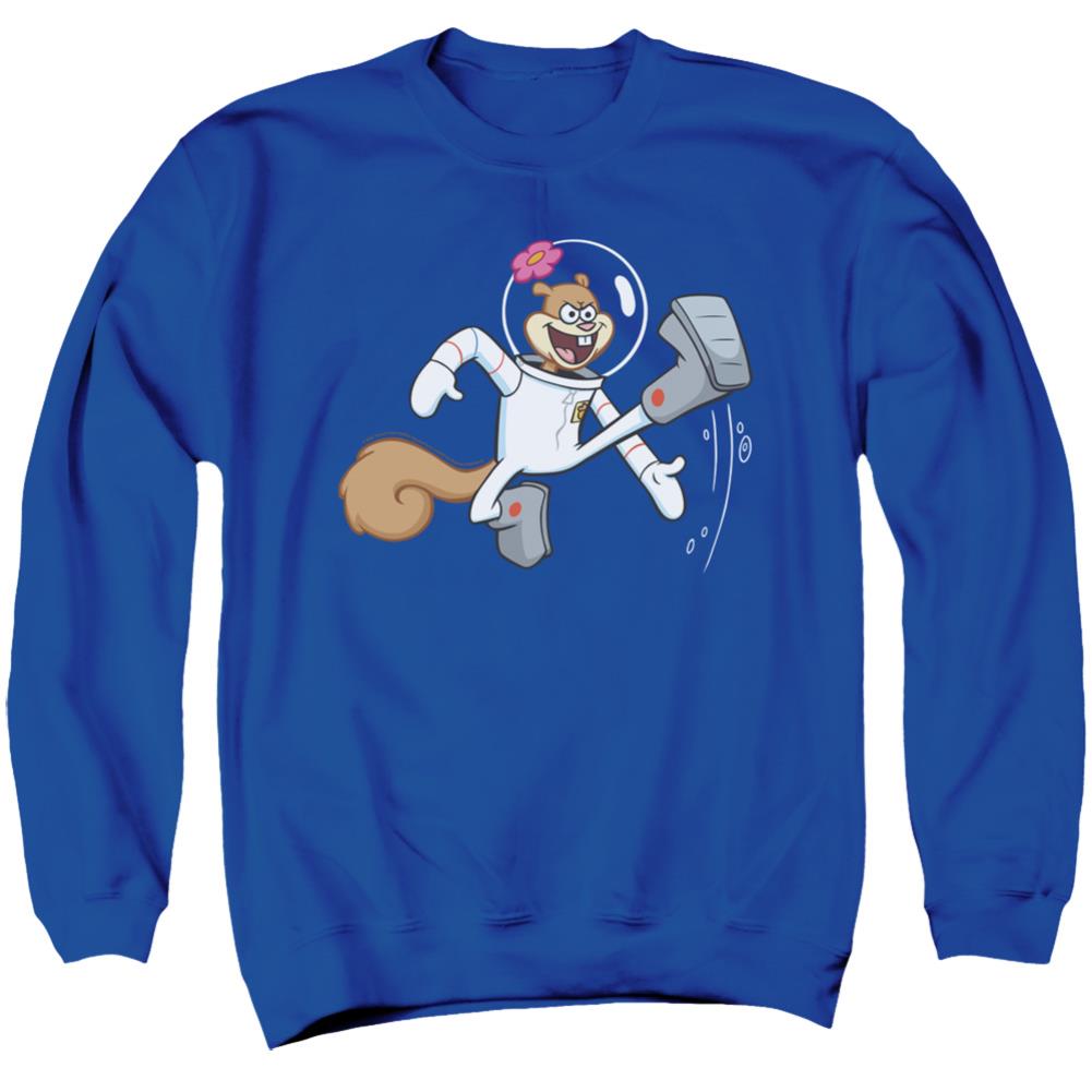 Spongebob Squarepants Karate Sandy Men's Crewneck 50 50 Poly Long-Sleeve T-Shirt