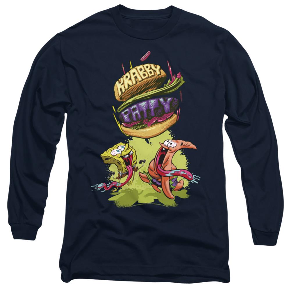 Spongebob Squarepants Krabby Patty From The Sky Men's 18/1 Cotton Long-Sleeve T-Shirt
