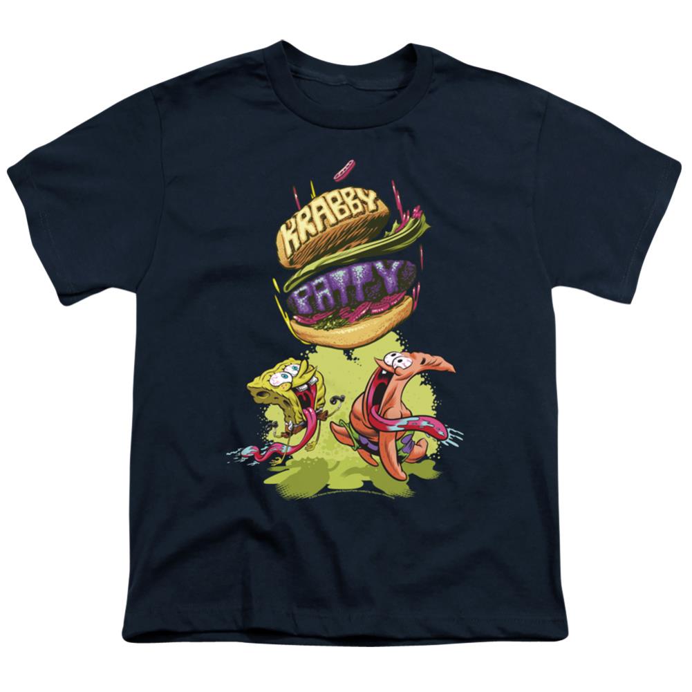 Spongebob Squarepants Krabby Patty From The Sky Youth 18/1 100% Cotton Short-Sleeve T-Shirt
