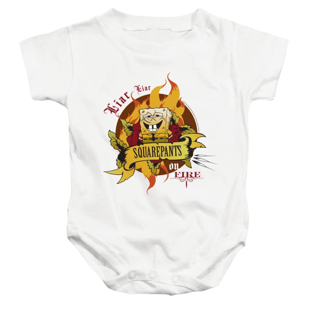 Spongebob Squarepants Liar Liar Pants On Fire Infant's Cotton SS Snapsuit