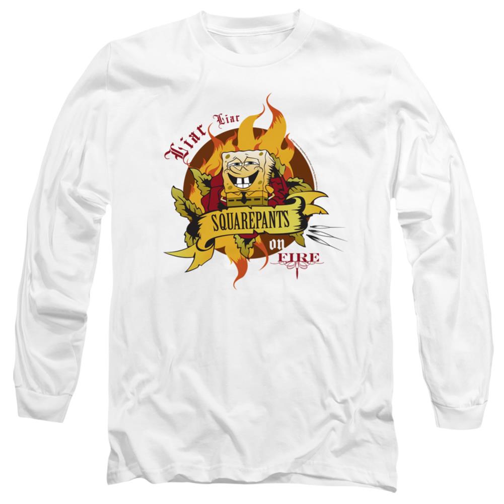 Spongebob Squarepants Liar Liar Pants On Fire Men's 18/1 Cotton Long-Sleeve T-Shirt