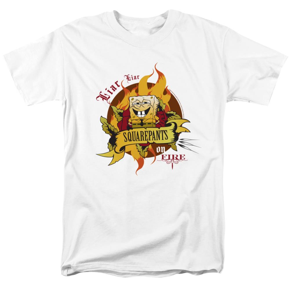 Spongebob Squarepants Liar Liar Pants On Fire Men's 18/1 Cotton Short-Sleeve T-Shirt