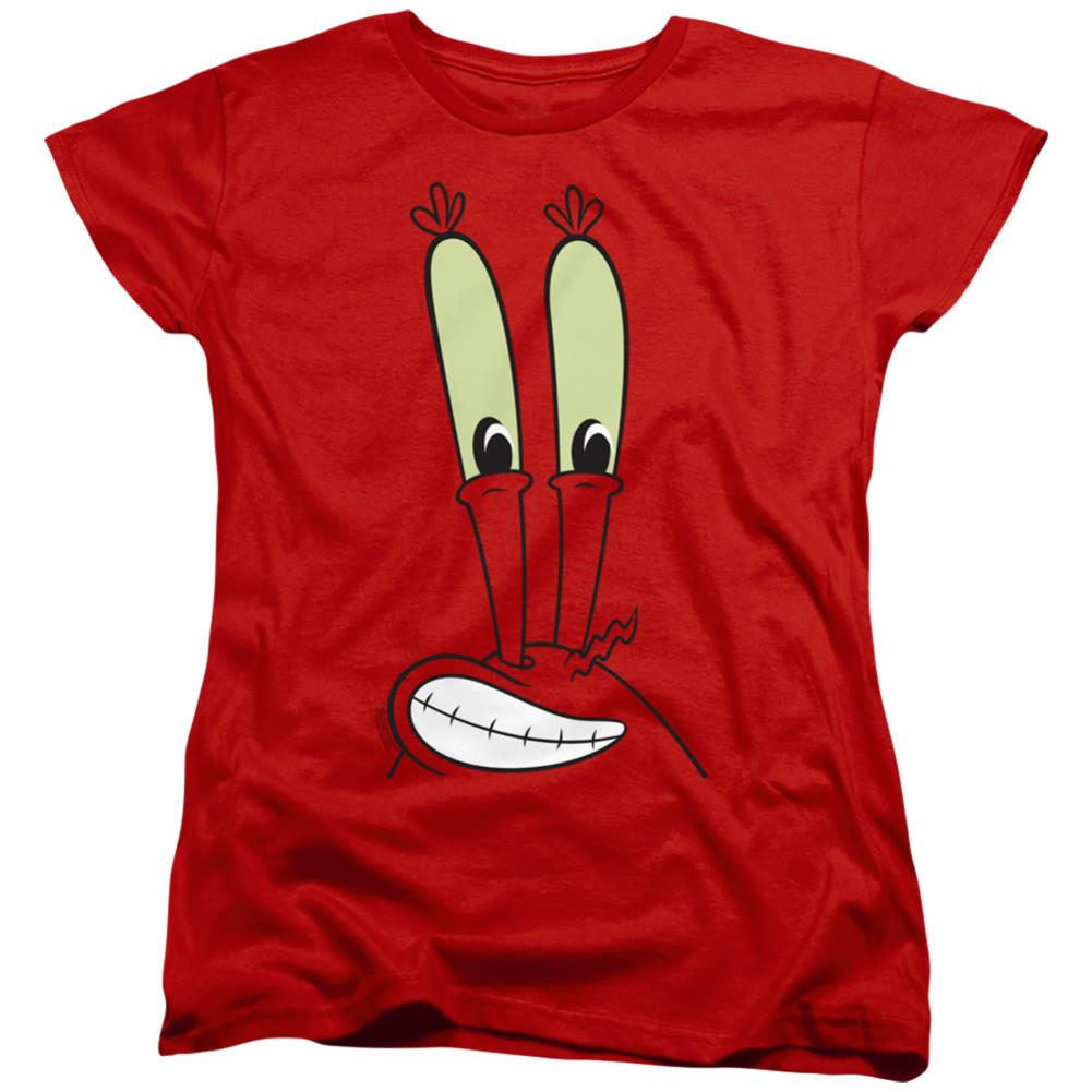 Spongebob Squarepants Mr. Krabs Smile Face Women's 18/1 Cotton Short-Sleeve T-Shirt