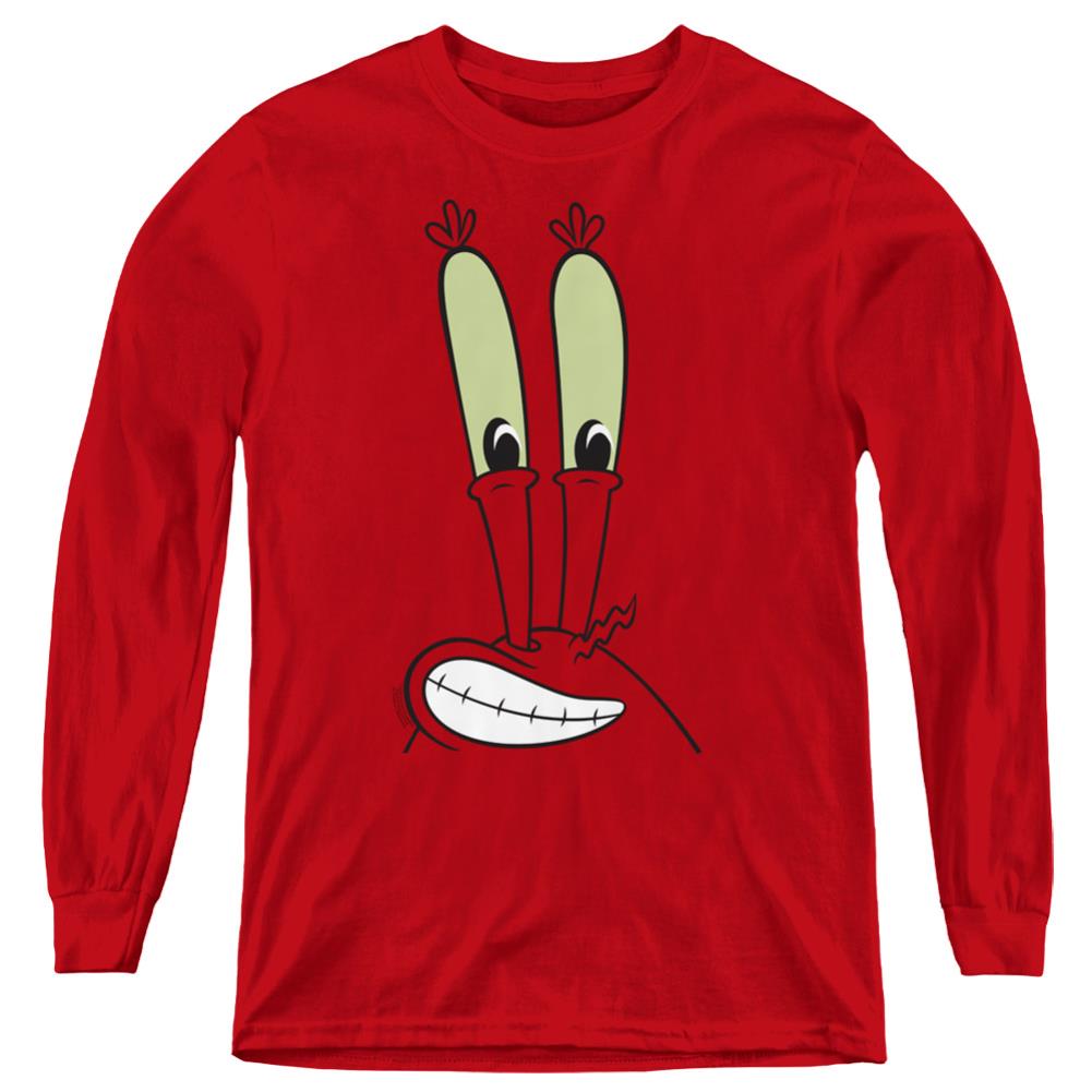 Spongebob Squarepants Mr. Krabs Smile Face Youth Long-Sleeve T-Shirt