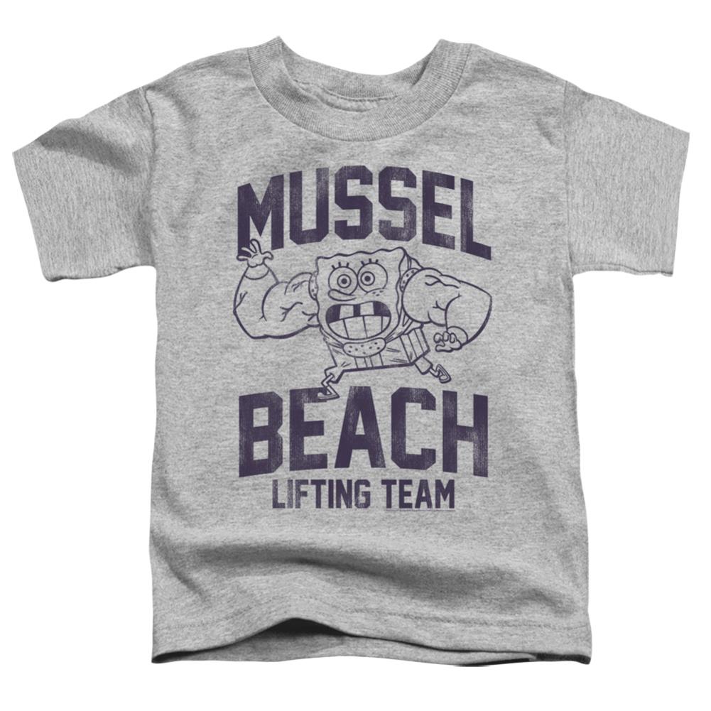 Spongebob Squarepants Mussle Beach Lifting Team Toddler 18/1 Cotton Short-Sleeve T-Shirt