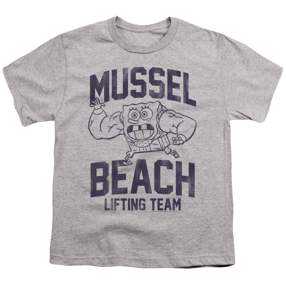 Spongebob Squarepants Mussle Beach Lifting Team Youth 18/1 100% Cotton Short-Sleeve T-Shirt