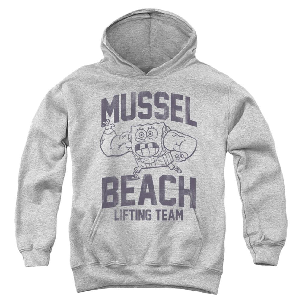 Spongebob Squarepants Mussle Beach Lifting Team Youth Cotton Poly Pull-Over Hoodie