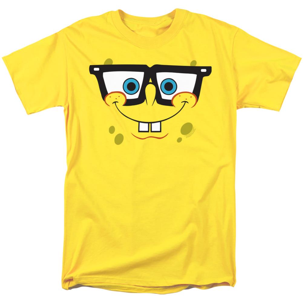 Spongebob Squarepants Nerd Face Men's 18/1 Cotton Short-Sleeve T-Shirt