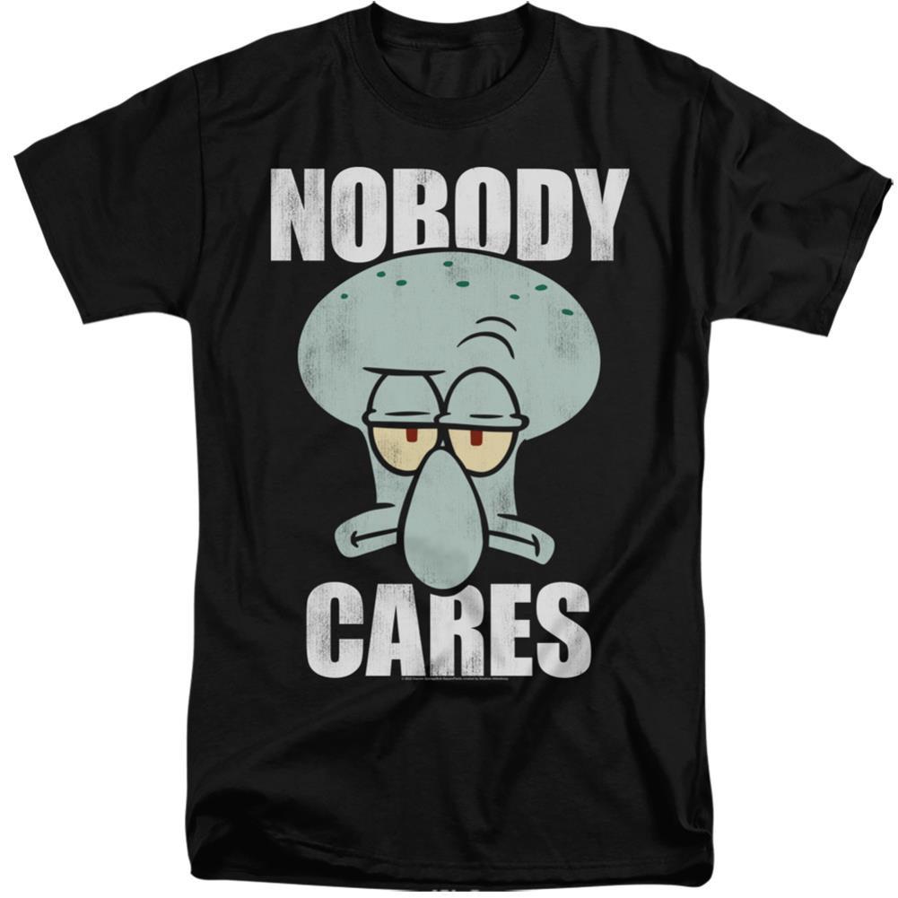 Spongebob Squarepants Nobody Cares Meme Men's 18/1 Tall Cotton Short-Sleeve T-Shirt