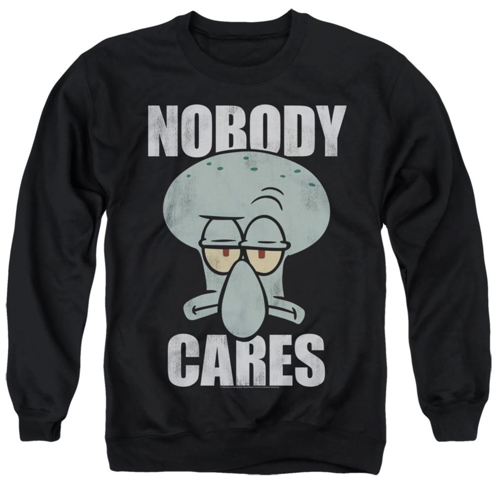 Spongebob Squarepants Nobody Cares Meme Men's Crewneck 50 50 Poly Long-Sleeve T-Shirt