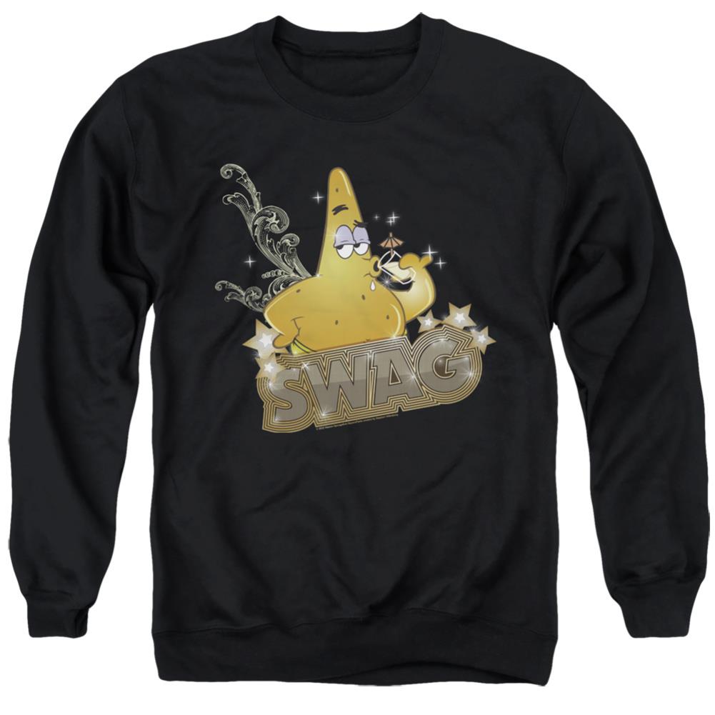 Spongebob Squarepants Patrick Has Swag Men's Crewneck 50 50 Poly Long-Sleeve T-Shirt