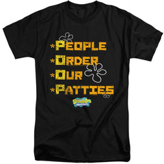 Spongebob Squarepants People Order Our Patties Men's 18/1 Tall Cotton Short-Sleeve T-Shirt