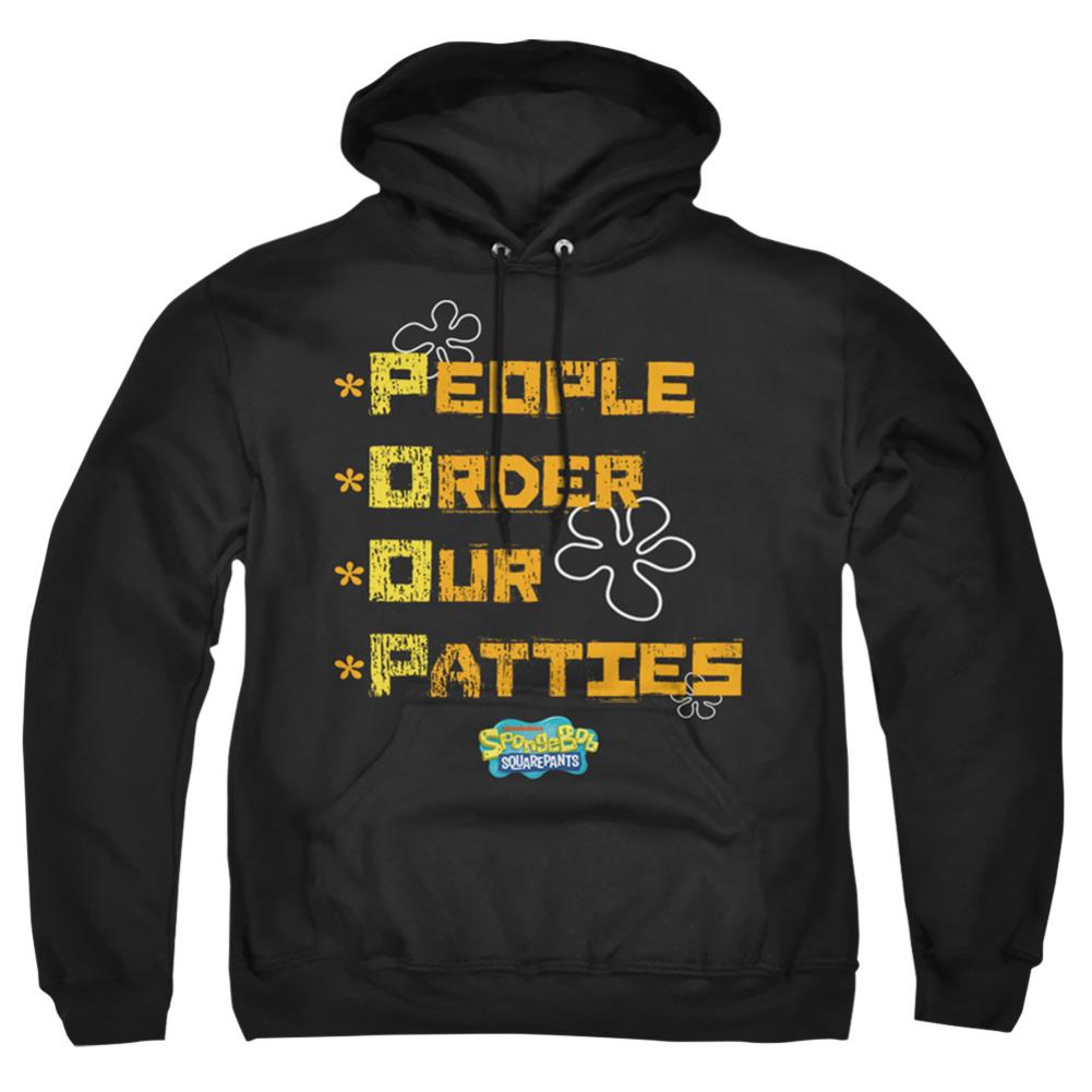 Spongebob Squarepants People Order Our Patties Men's Pull-Over 75 25 Poly Hoodie