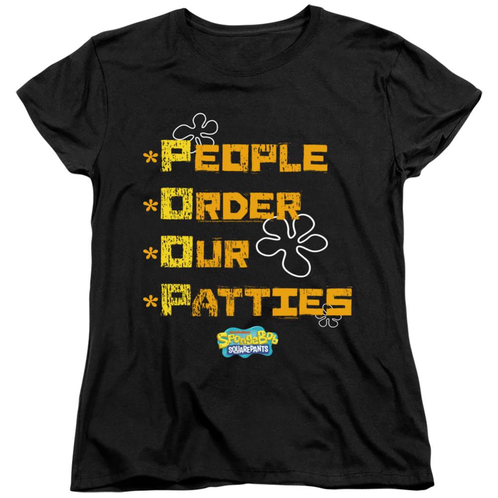 Spongebob Squarepants People Order Our Patties Women's 18/1 Cotton Short-Sleeve T-Shirt