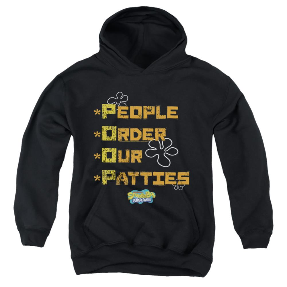 Spongebob Squarepants People Order Our Patties Youth Cotton Poly Pull-Over Hoodie