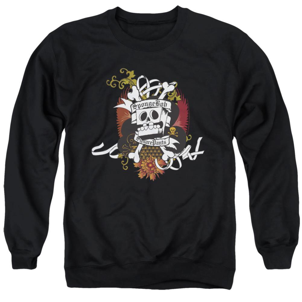 Spongebob Squarepants Rest In Peace Men's Crewneck 50 50 Poly Long-Sleeve T-Shirt