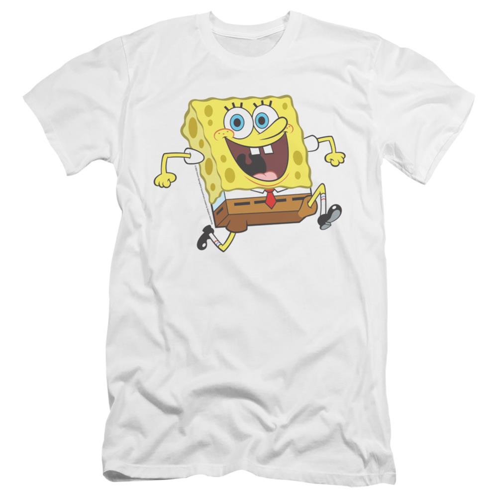 Spongebob Squarepants Running Spongebob Men's Ultra-Soft 30/1 Cotton Slim Short-Sleeve T-Shirt