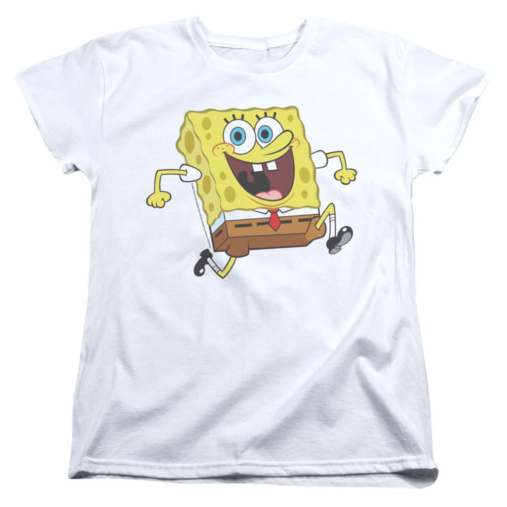 Spongebob Squarepants Running Spongebob Women's 18/1 Cotton Short-Sleeve T-Shirt