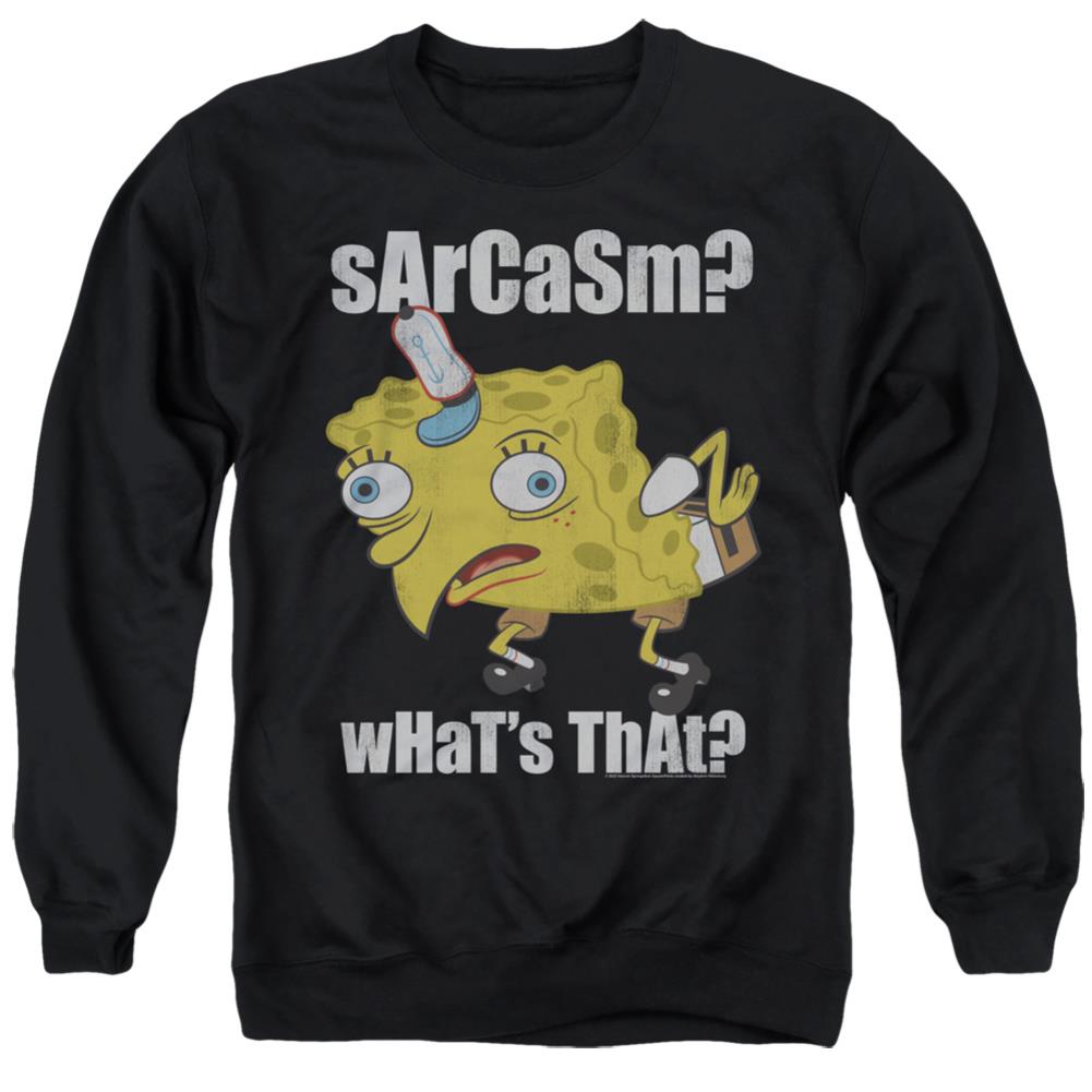 Spongebob Squarepants Sarcasm Meme Men's Crewneck 50 50 Poly Long-Sleeve T-Shirt