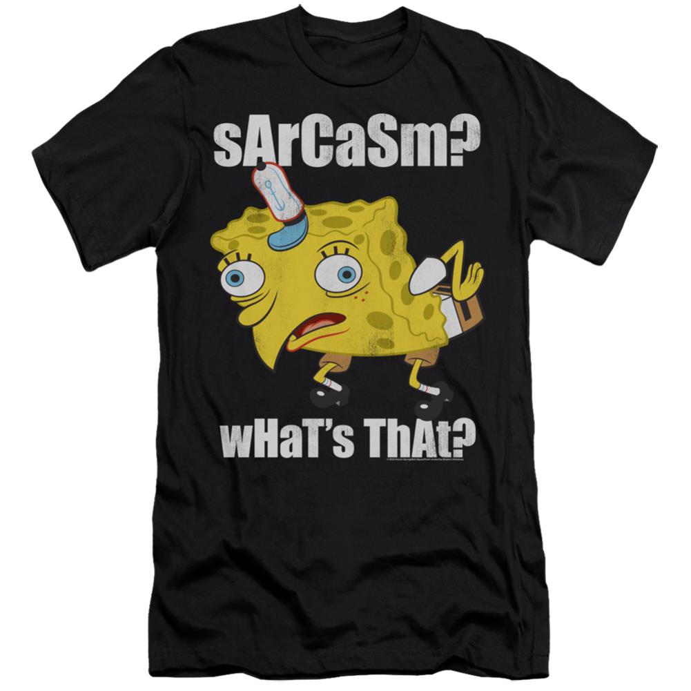 Spongebob Squarepants Sarcasm Meme Men's Ultra-Soft 30/1 Cotton Slim Short-Sleeve T-Shirt