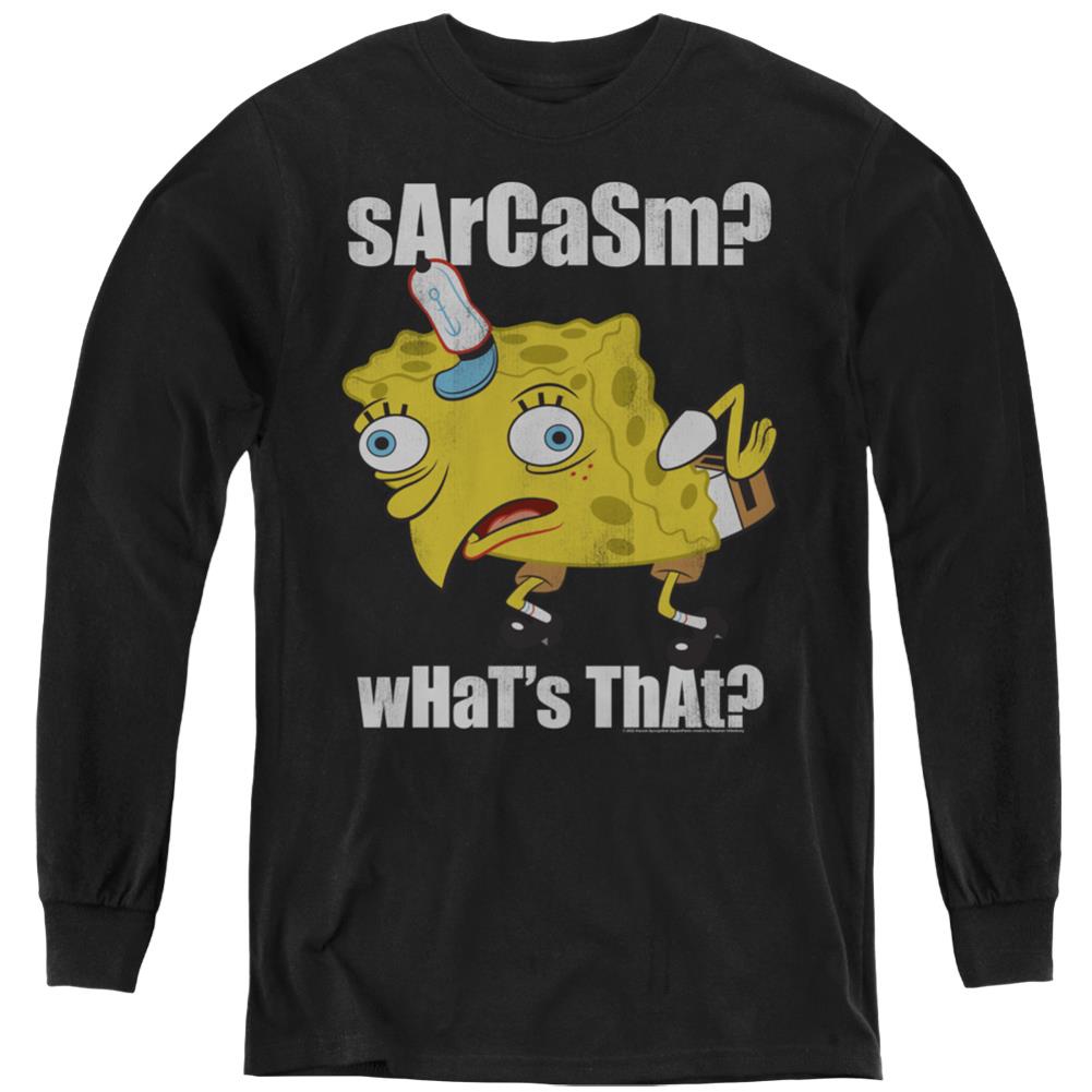 Spongebob Squarepants Sarcasm Meme Youth Long-Sleeve T-Shirt