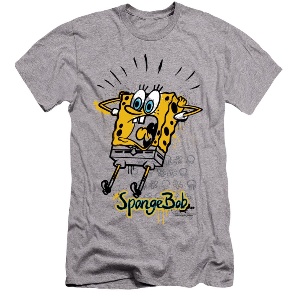 Spongebob Squarepants Shocking! Men's Ultra-Soft 30/1 Cotton Slim Short-Sleeve T-Shirt