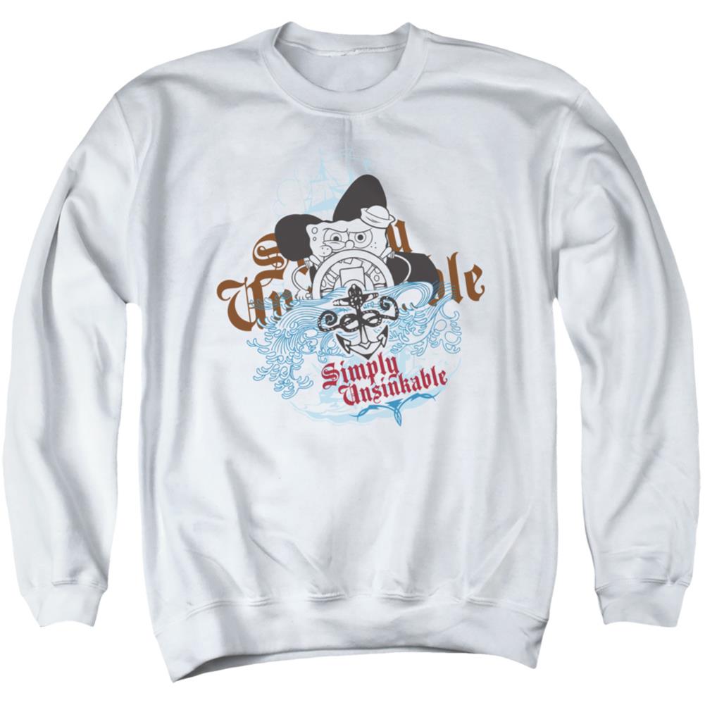 Spongebob Squarepants Simply Unsinkable Men's Crewneck 50 50 Poly Long-Sleeve T-Shirt