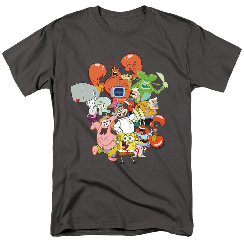 Spongebob Squarepants The Whole Gang Men's 18/1 Cotton Short-Sleeve T-Shirt