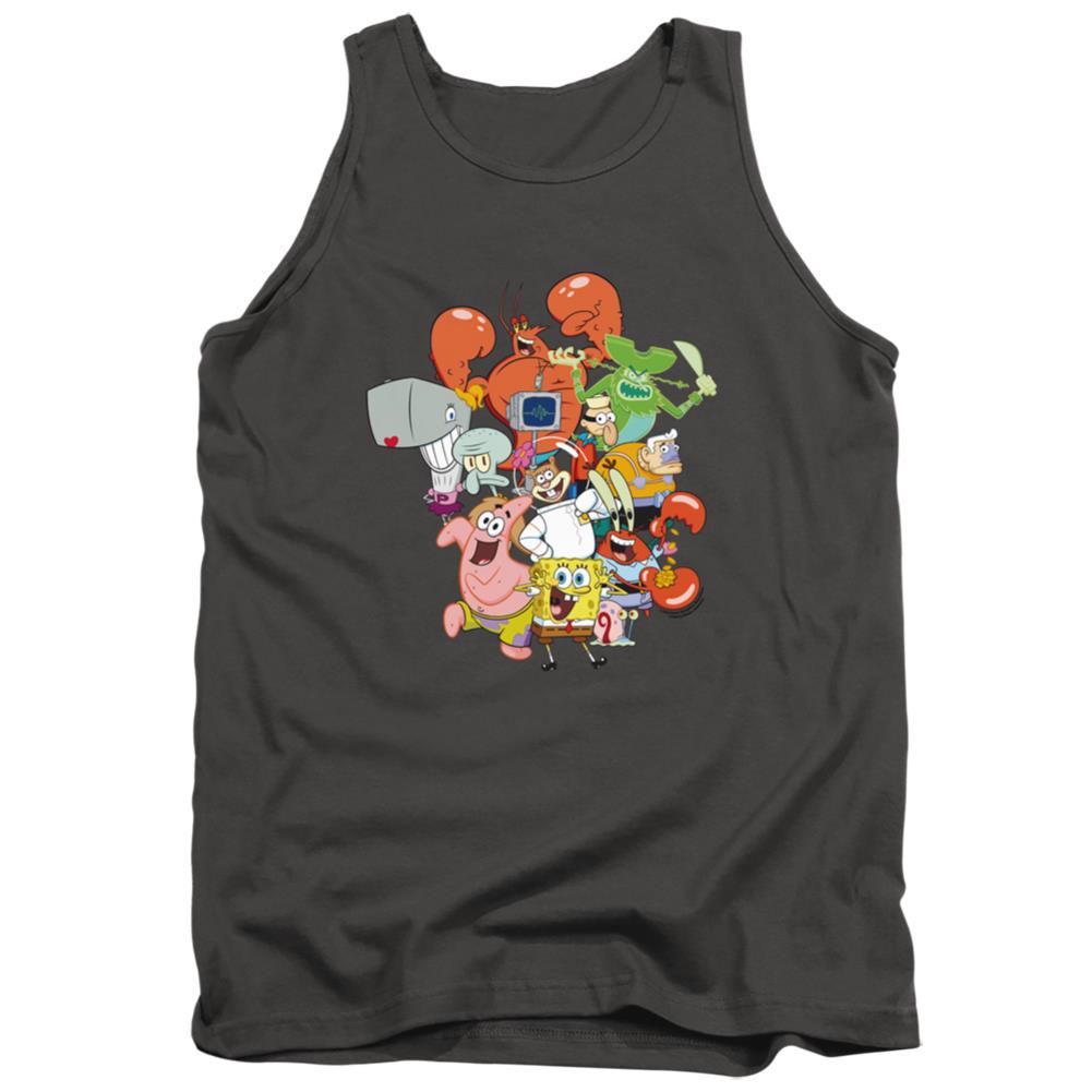 Spongebob Squarepants The Whole Gang Men's 18/1 Cotton Tank Top
