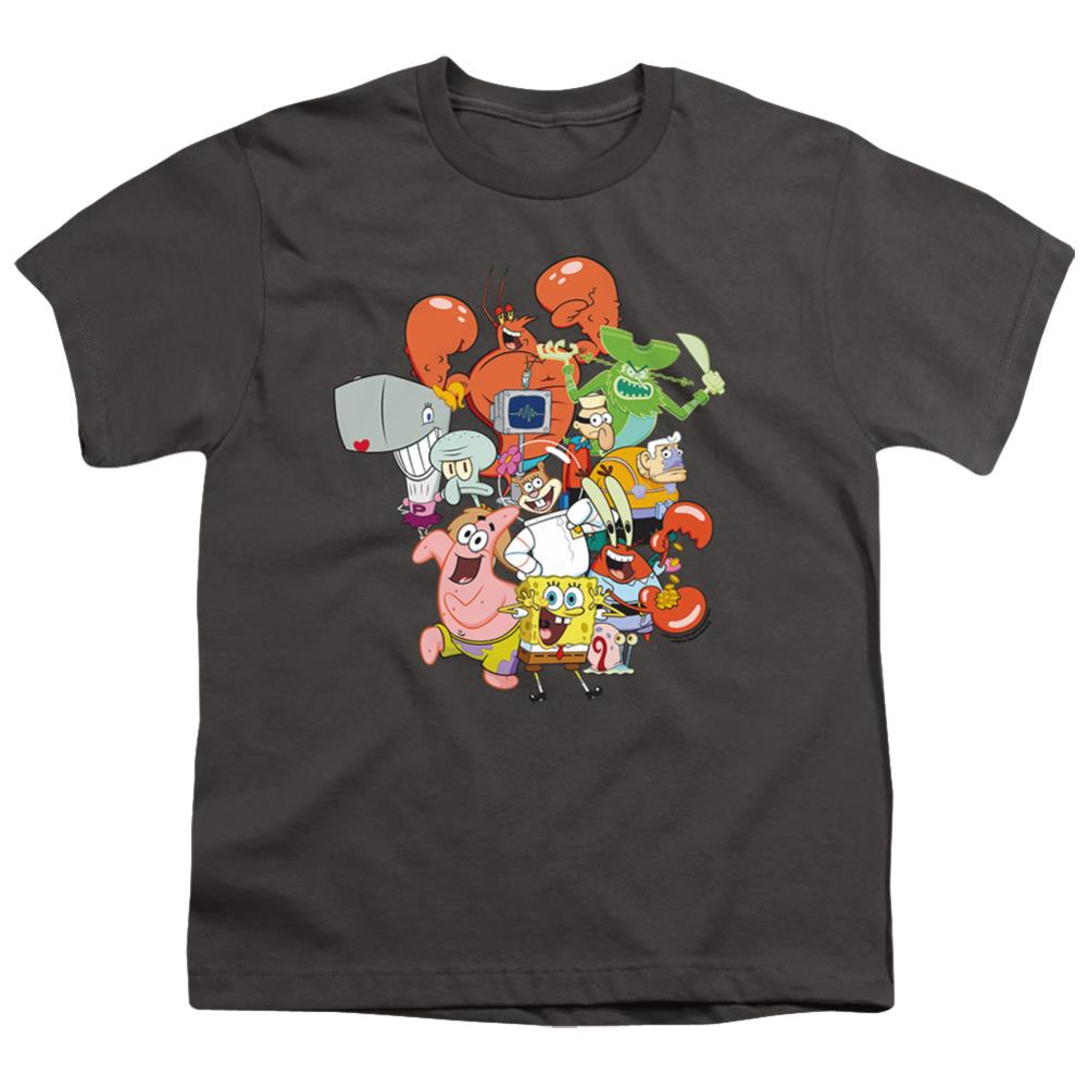 Spongebob Squarepants The Whole Gang Youth 18/1 100% Cotton Short-Sleeve T-Shirt