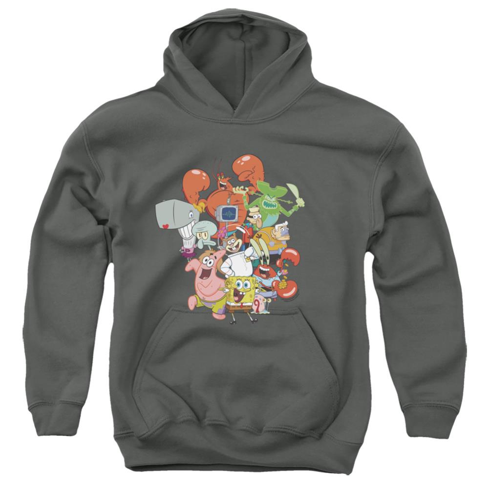 Spongebob Squarepants The Whole Gang Youth Cotton Poly Pull-Over Hoodie