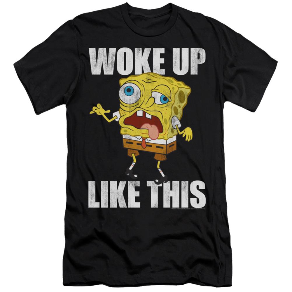 Spongebob Squarepants Woke Up Like This Meme Men's Ultra-Soft 30/1 Cotton Slim Short-Sleeve T-Shirt