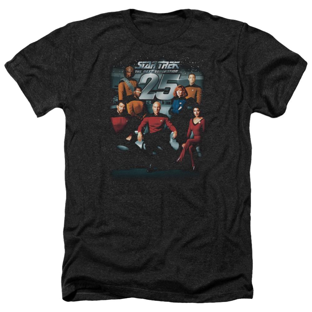 Star Trek 25th Anniversary Crew Men's 30/1 Heather 60 40 Poly Short-Sleeve T-Shirt