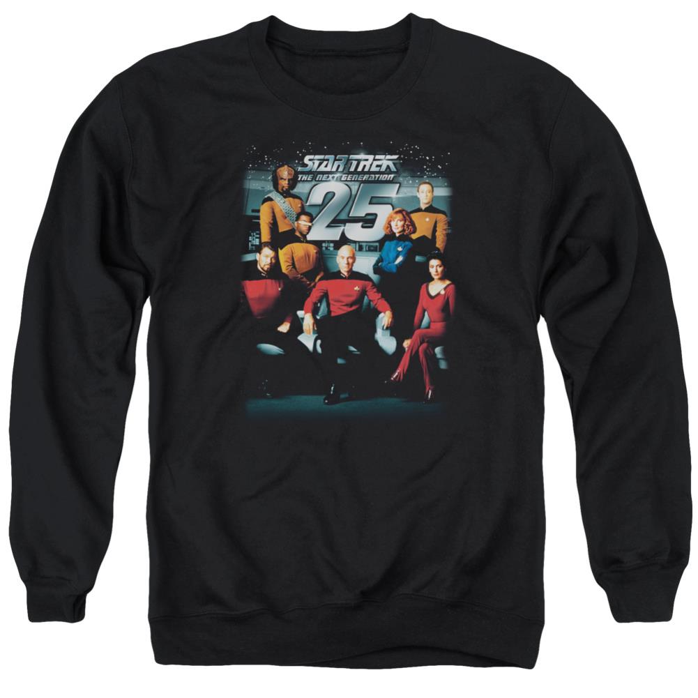 Star Trek 25th Anniversary Crew Men's Crewneck 50 50 Poly Long-Sleeve T-Shirt