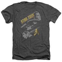 Star Trek 50 Year Frontier Men's 30/1 Heather 60 40 Poly Short-Sleeve T-Shirt