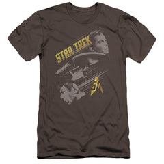 Star Trek 50 Year Frontier Men's Ultra-Soft 30/1 Cotton Slim Short-Sleeve T-Shirt