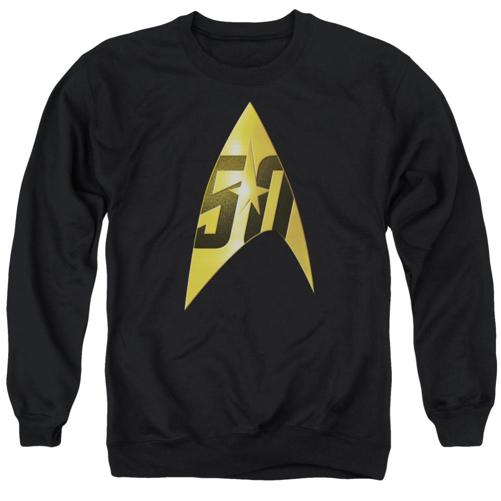 Star Trek 50th Anniversary Delta Men's Crewneck 50 50 Poly Long-Sleeve T-Shirt