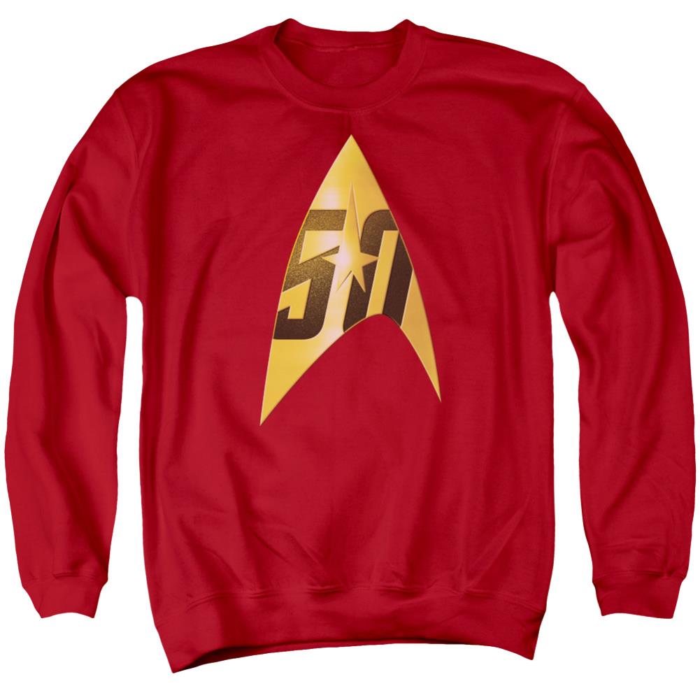 Star Trek 50th Anniversary Delta Men's Crewneck 50 50 Poly Long-Sleeve T-Shirt