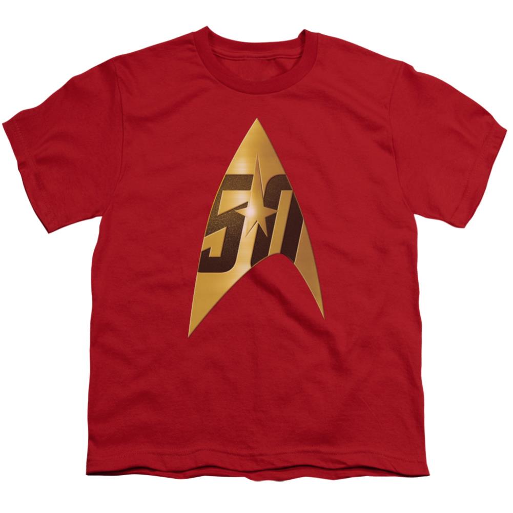 Star Trek 50th Anniversary Delta Youth 18/1 100% Cotton Short-Sleeve T-Shirt