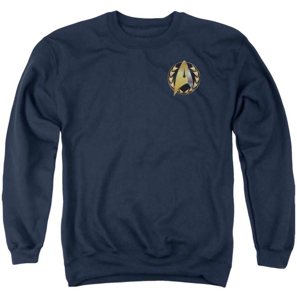 Star Trek Admiral Badge Men's Crewneck 50 50 Poly Long-Sleeve T-Shirt