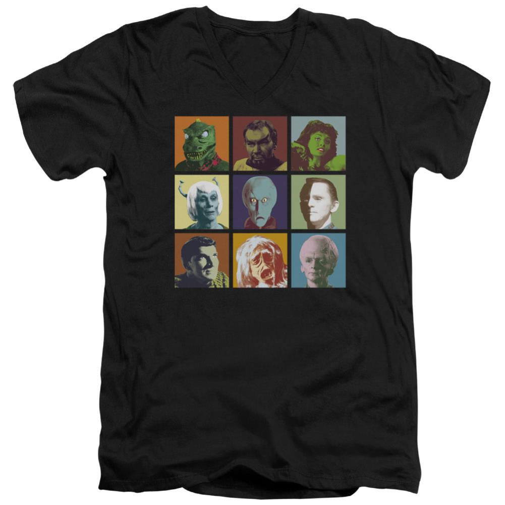 Star Trek Alien Squares Men's 30/1 Cotton Slim V-Neck T-Shirt