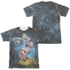 Star Trek Among The Stars (Front/Back Print) Men's Regular Fit Poly Cotton Short-Sleeve T-Shirt