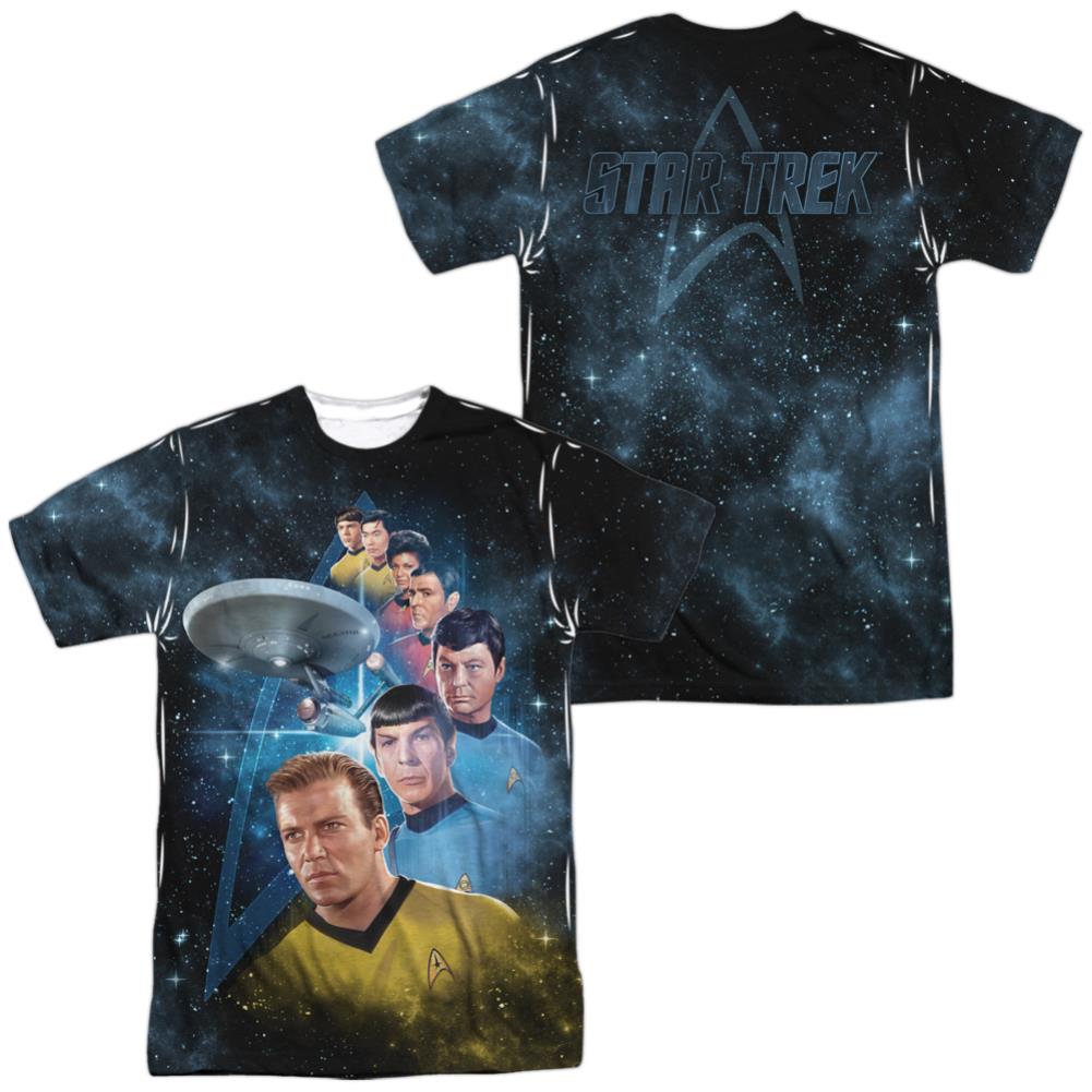 Star Trek Among The Stars (Front/Back Print) Men's Regular Fit Polyester Short-Sleeve T-Shirt
