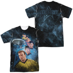 Star Trek Among The Stars (Front/Back Print) Men's Regular Fit Polyester Short-Sleeve T-Shirt