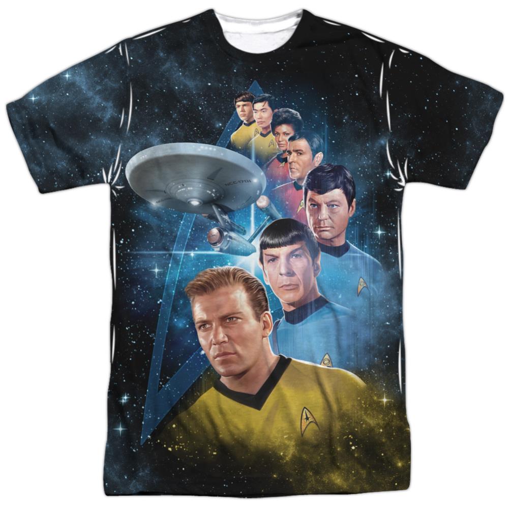 Star Trek Among The Stars Men's Regular Fit Polyester Short-Sleeve T-Shirt