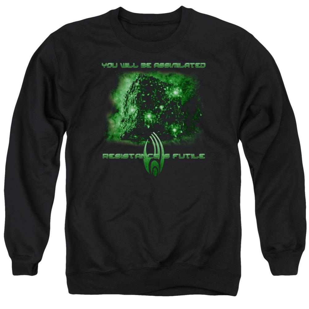 Star Trek Assimilate Men's Crewneck 50 50 Poly Long-Sleeve T-Shirt