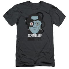 Star Trek Assismilate Or Die Men's Ultra-Soft 30/1 Cotton Slim Short-Sleeve T-Shirt