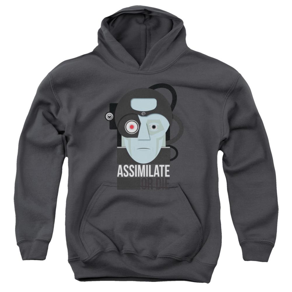 Star Trek Assismilate Or Die Youth Cotton Poly Pull-Over Hoodie